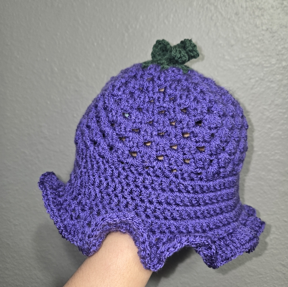 Cottage Core Grape Crochet Bucket Hat